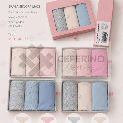 Pack 3 Bragas MAXI M-XXL WATERLEMON.