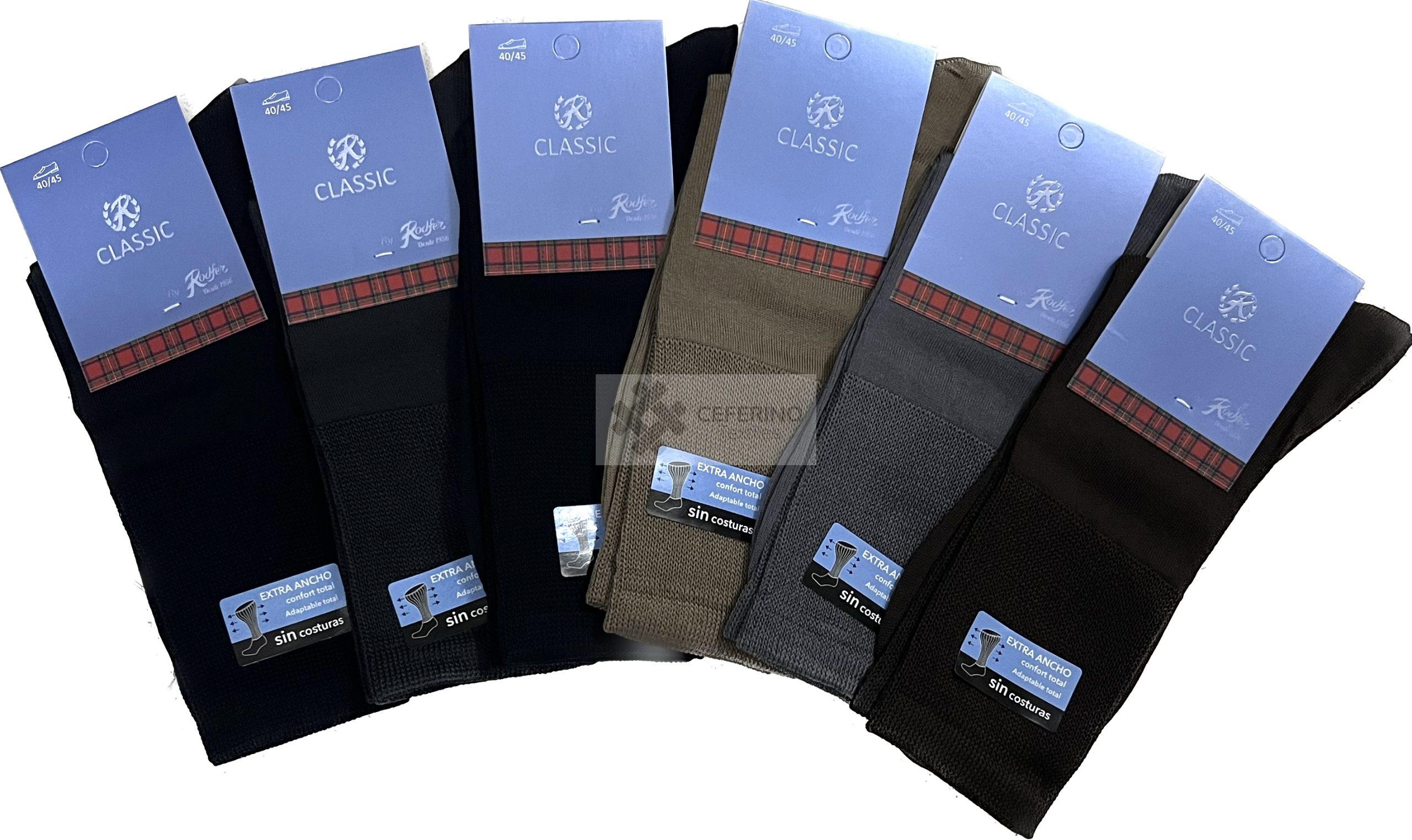 Pack de 6 calcetines caballero goma especial descanso hilo de Escocia Rodfer 3005. - Imagen 2