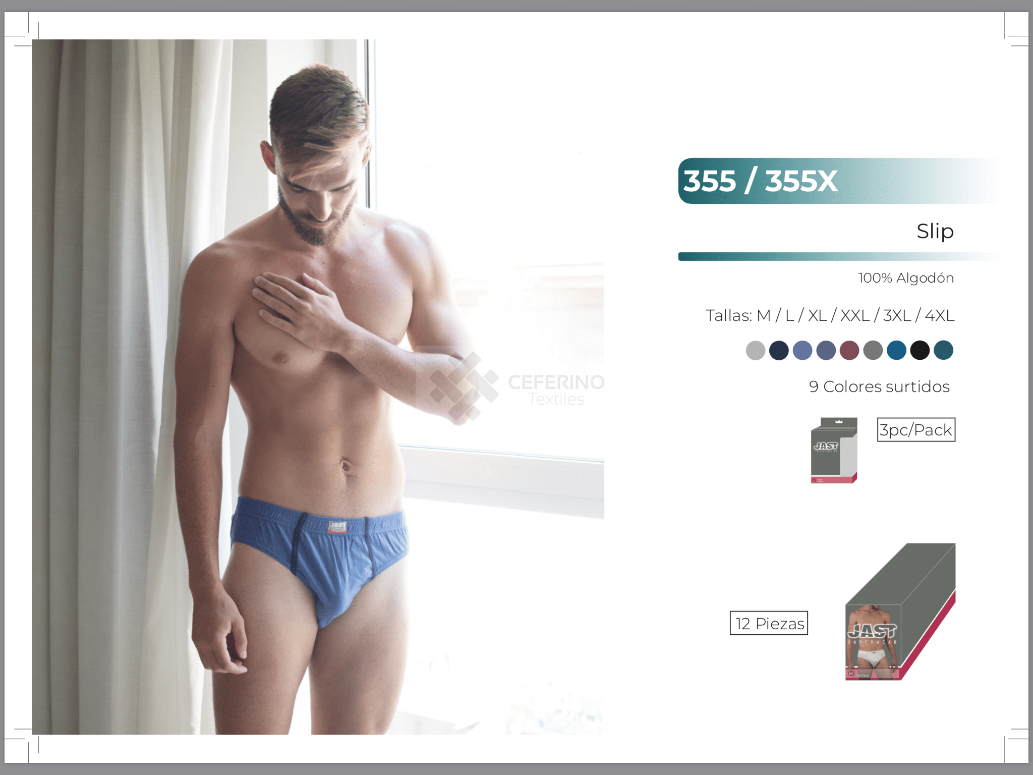 Pack 3 Slips caballero M - 4XL JAST 355.