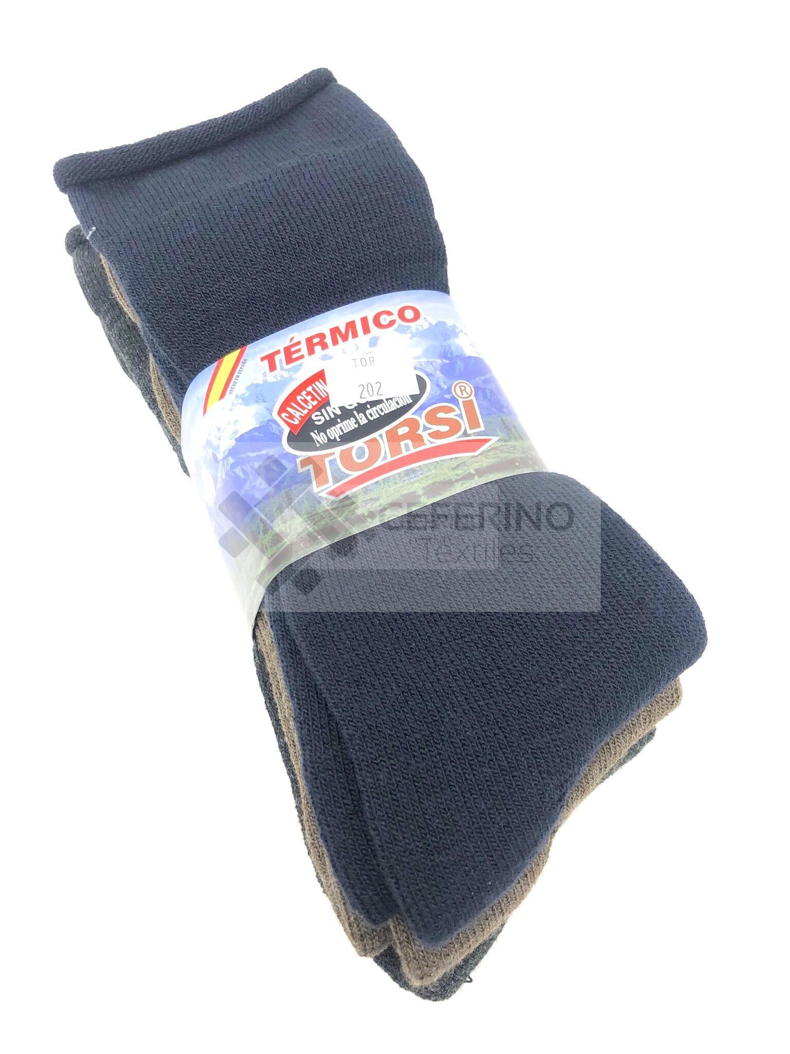 Pack de 3 calcetines térmicos gruesos puño rulo Torsi caballero 202 SP.