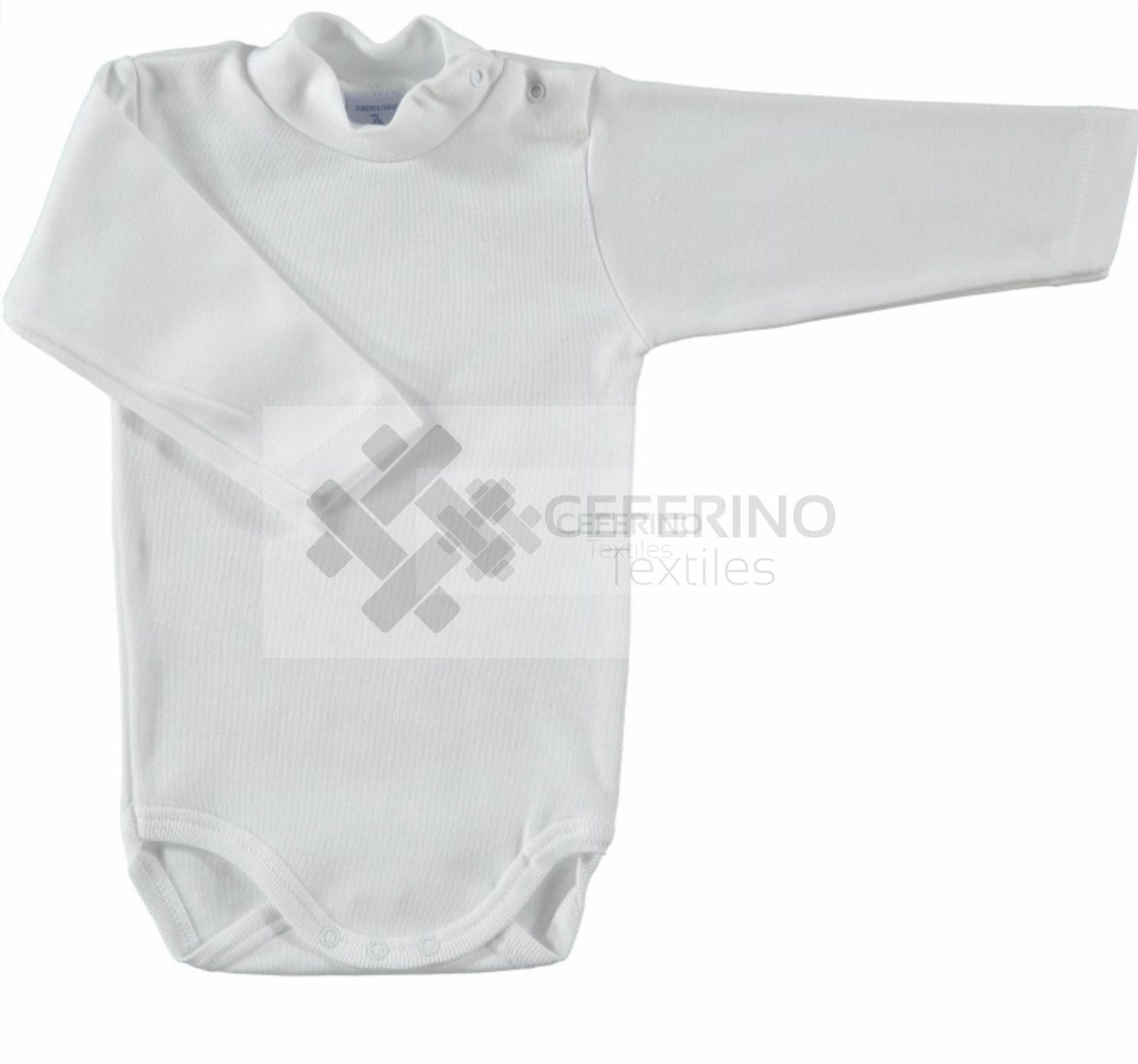 Body bebe manga larga cuello semi cisne 3-36 Babidu 1177. - Imagen 6