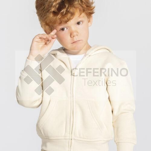 Sudadera manga larga afelpada abierta capucha 1/2 a 12/14 JHK SWRHOOD.