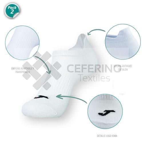 Alternative view of Pack 2 Calcetín tobillero corto invisible con lengüeta 39 - 46 Joma Sport JS201810I.
